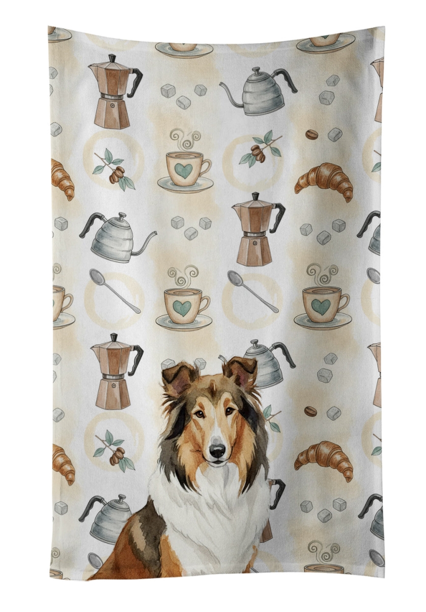 WDK7386KTWL 25 x 15 in. Sable Collie Coffee Bar Kitchen Towel