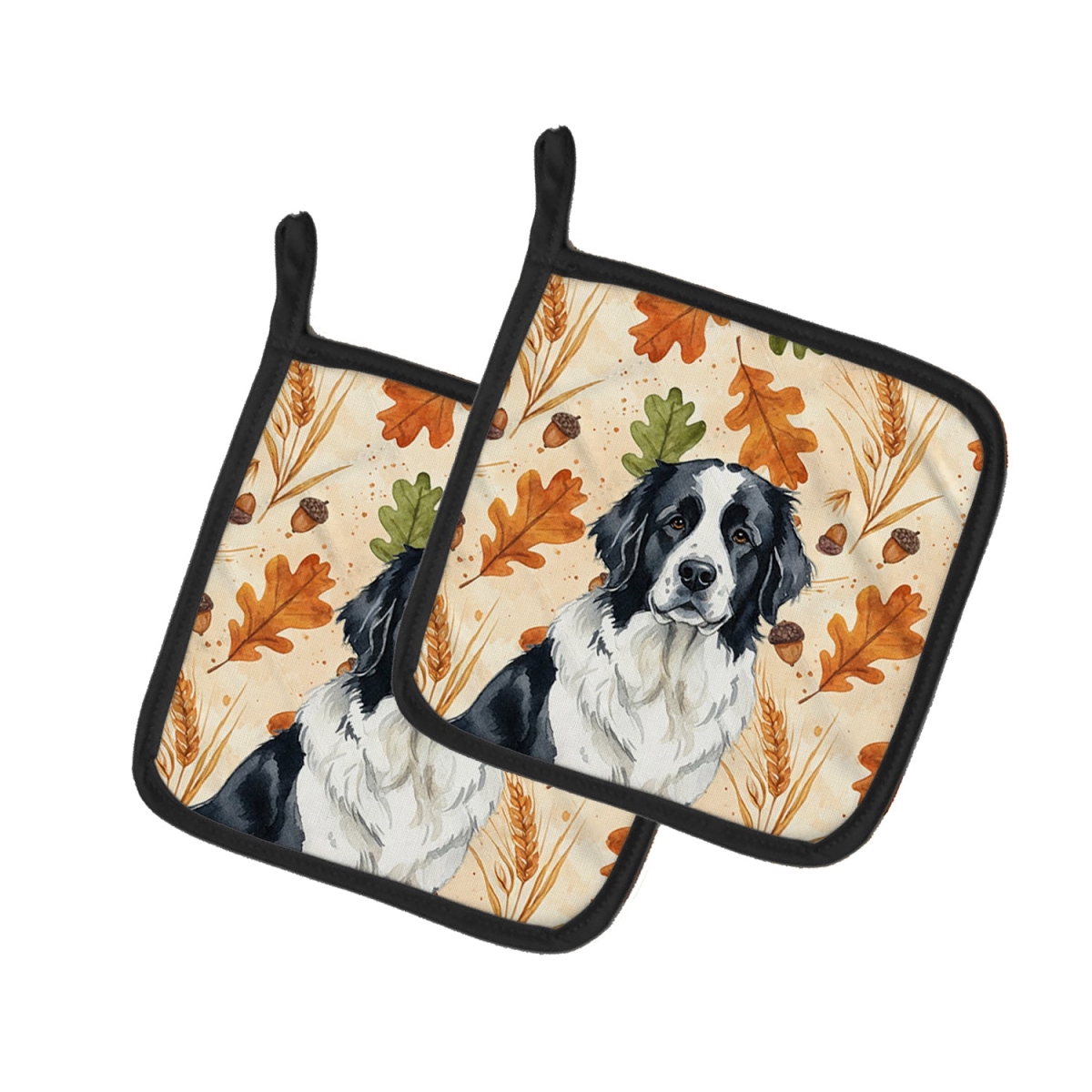 Picture of Carolines Treasures WDK7927PTHD 7.5 x 7.5 in. Landseer Found Land Heirloom Fall Pair of Pot Holders