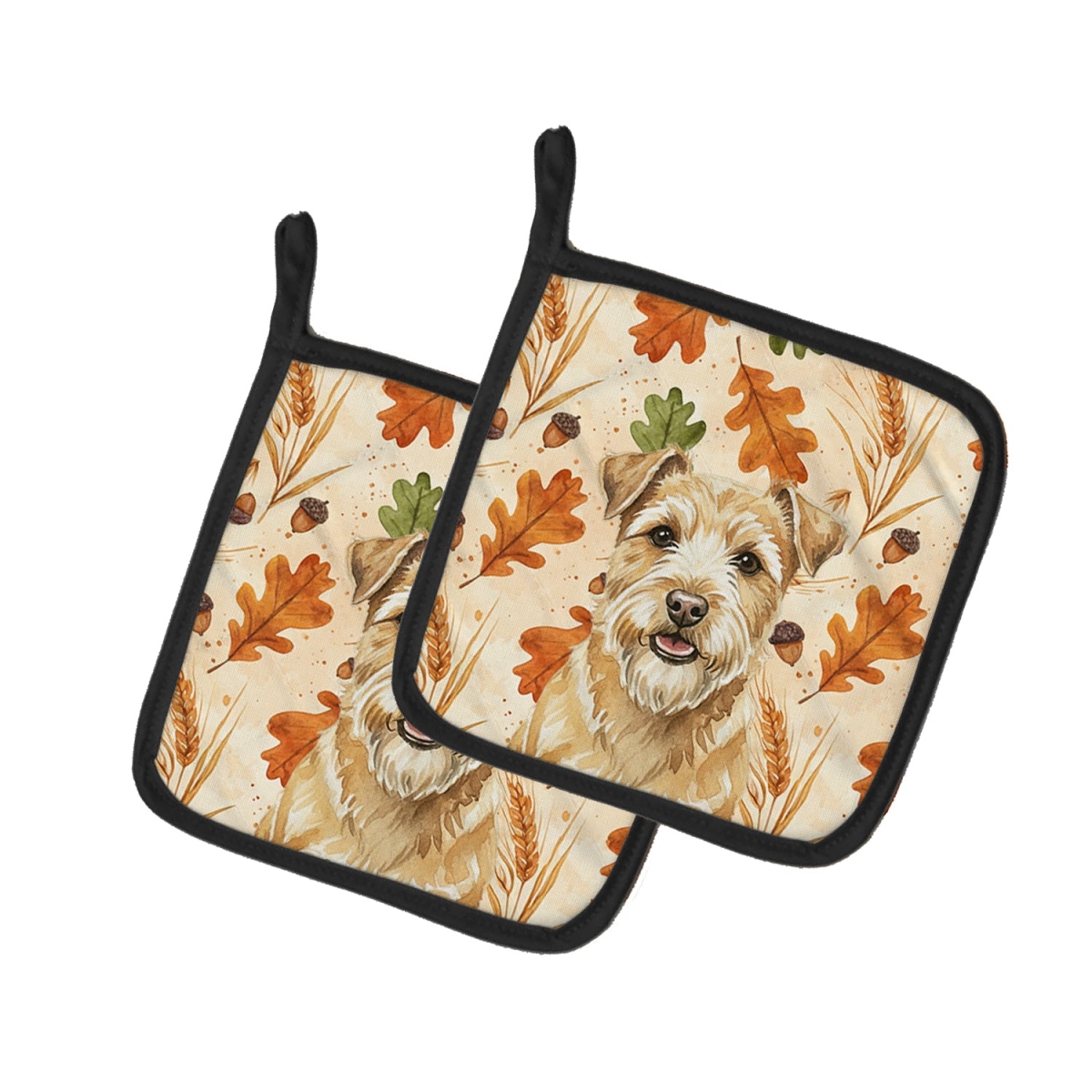 Picture of Carolines Treasures WDK7931PTHD 7.5 x 7.5 in. Wheaten Norfolk Terrier Heirloom Fall Pair of Pot Holders
