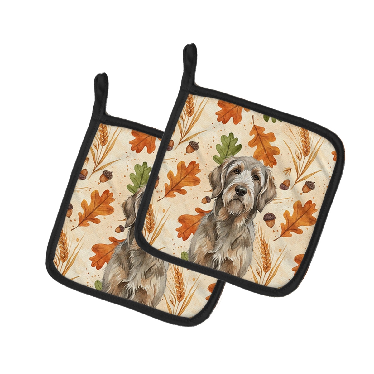 Picture of Carolines Treasures WDK7939PTHD 7.5 x 7.5 in. Grizzle & Tan Otterhound Heirloom Fall Pair of Pot Holders