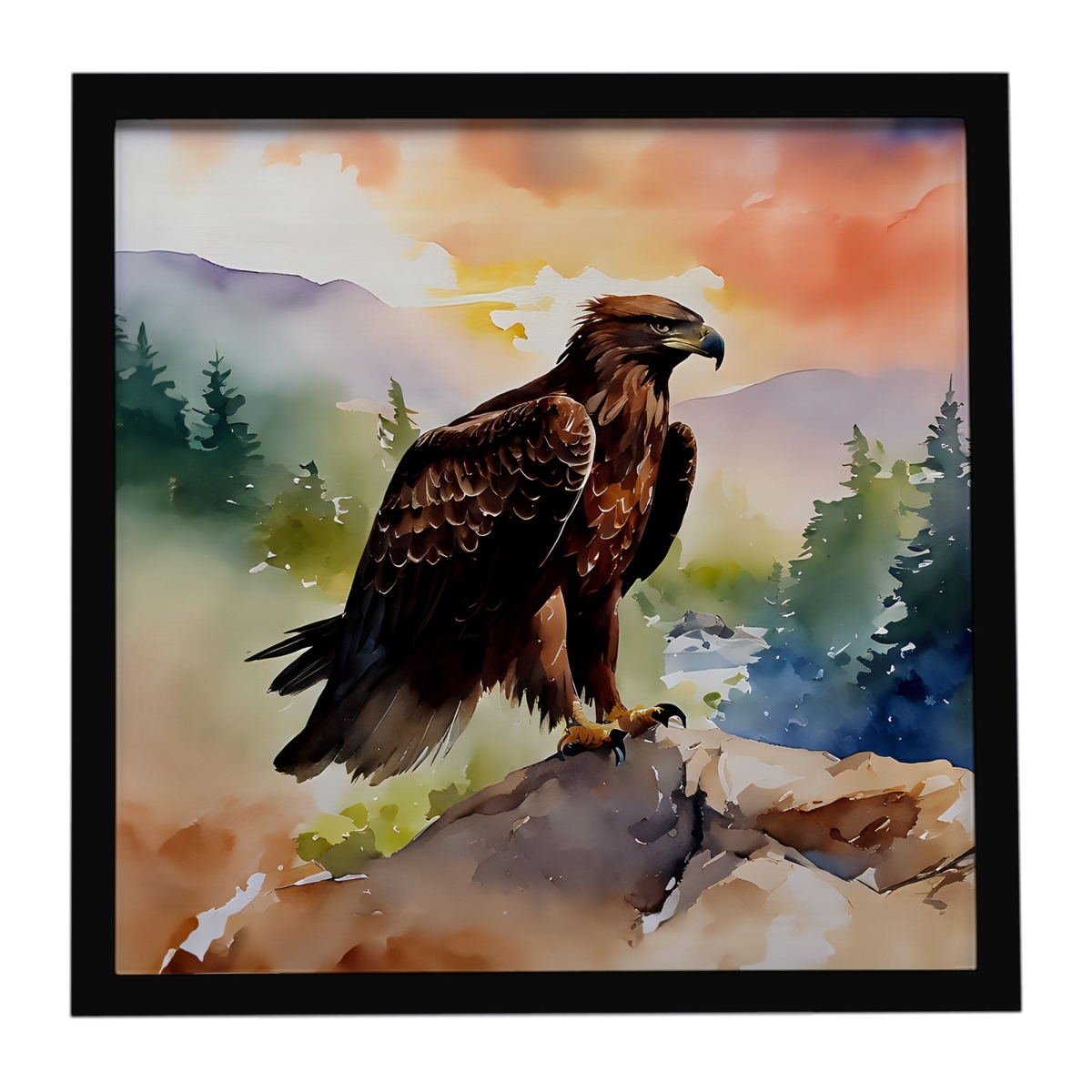 DAC3209MFP88 8 x 8 in. Eagle Framed Metal Print