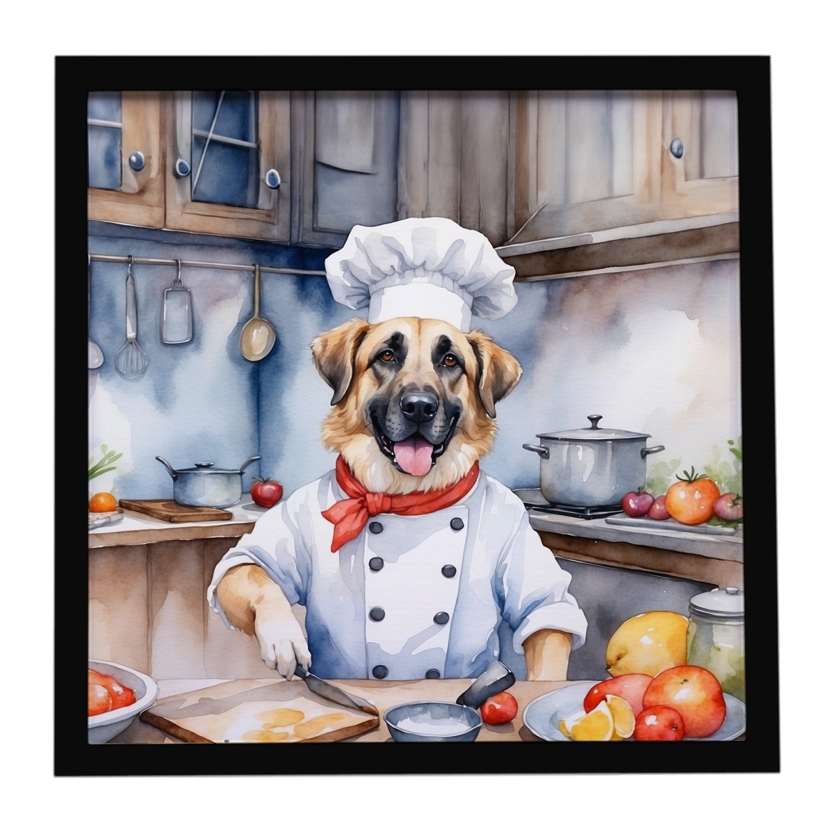 DAC6191MFP88 8 x 8 in. Anatolian Shepherd The Chef Framed Metal Print