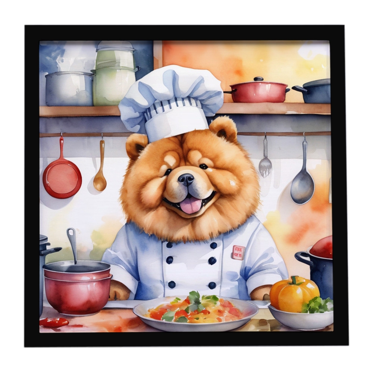 DAC6232MFP88 8 x 8 in. Chow-Chow The Chef Framed Metal Print
