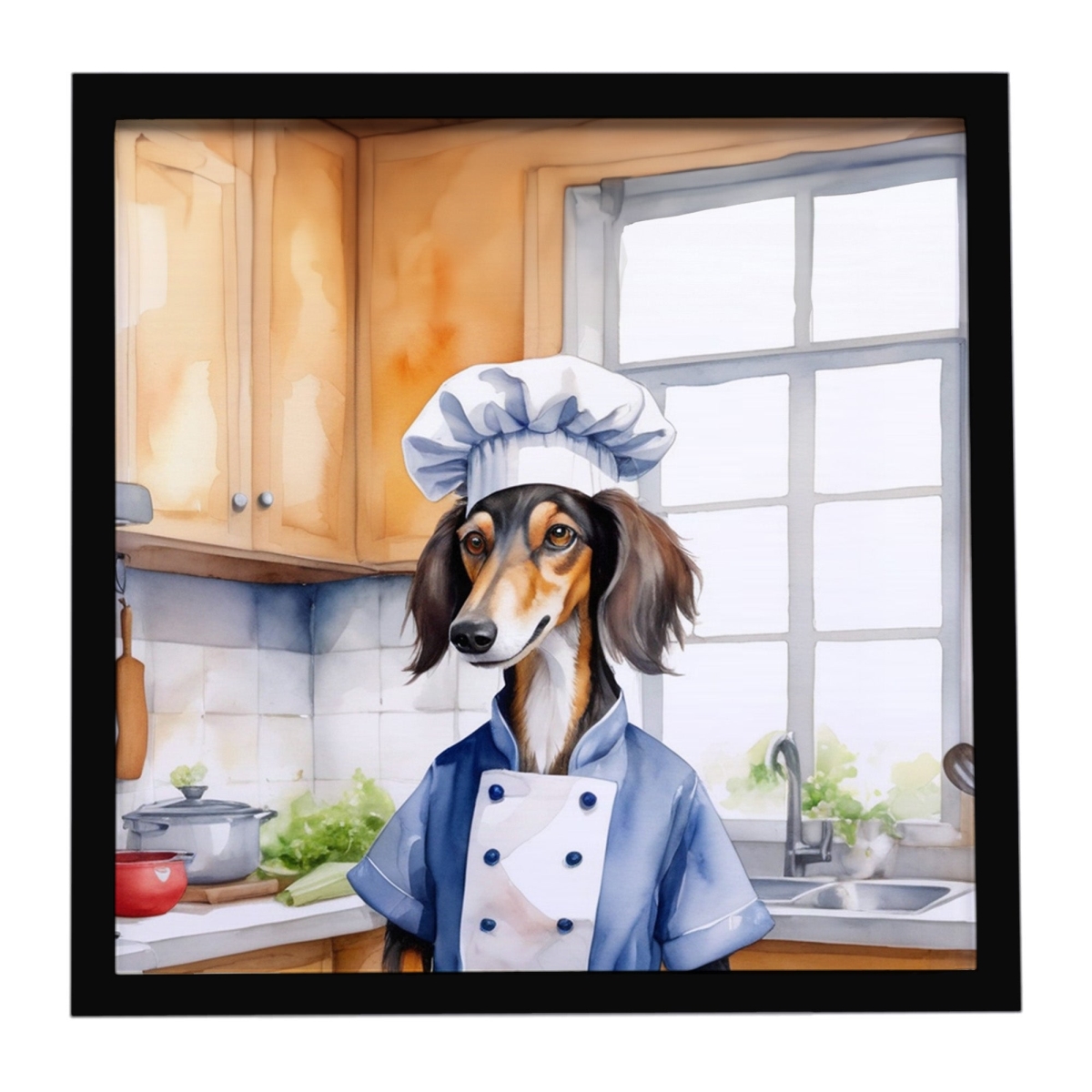 DAC6318MFP88 8 x 8 in. Saluki The Chef Framed Metal Print