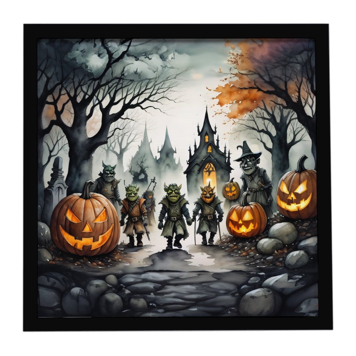 DAC2262MFP88 8 x 8 in. Orcs Spooky Halloween Framed Metal Print