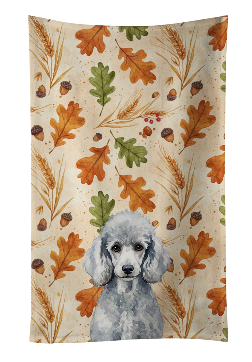WDK7970KTWL 25 x 15 in. Standard Silver Poodle Heirloom Fall Kitchen Towel