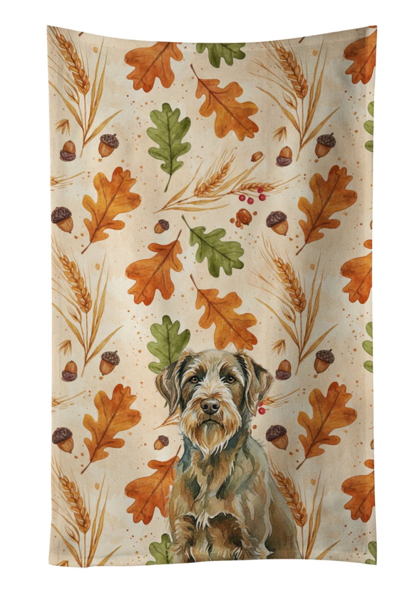 WDK8059KTWL 25 x 15 in. Chestnut Wirehaired Pointing Griffon Heirloom Fall Kitchen Towel