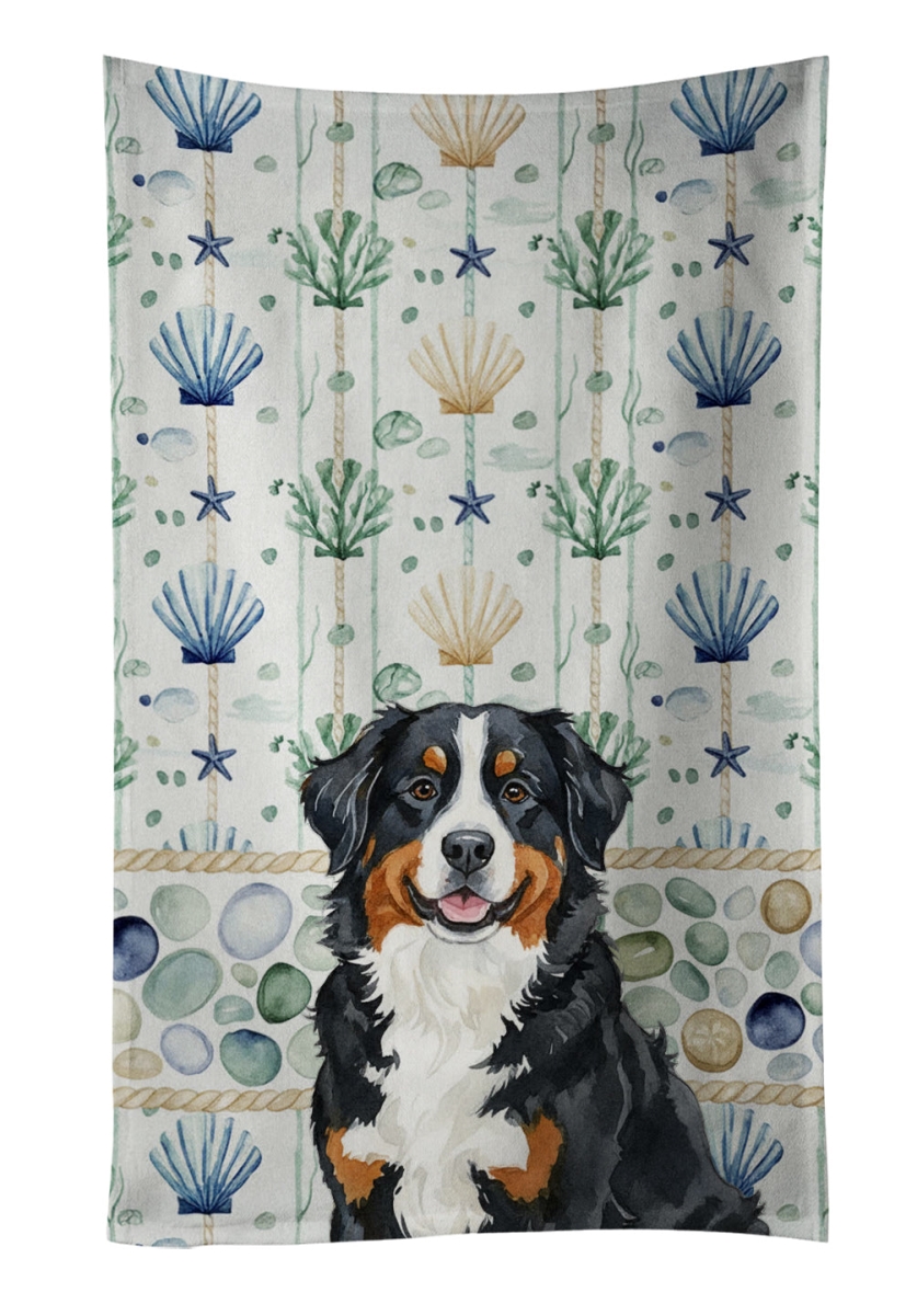 WDK6913KTWL 25 x 15 in. Bernese Mountain Dog Coastal Sea Glass Kitchen Towel