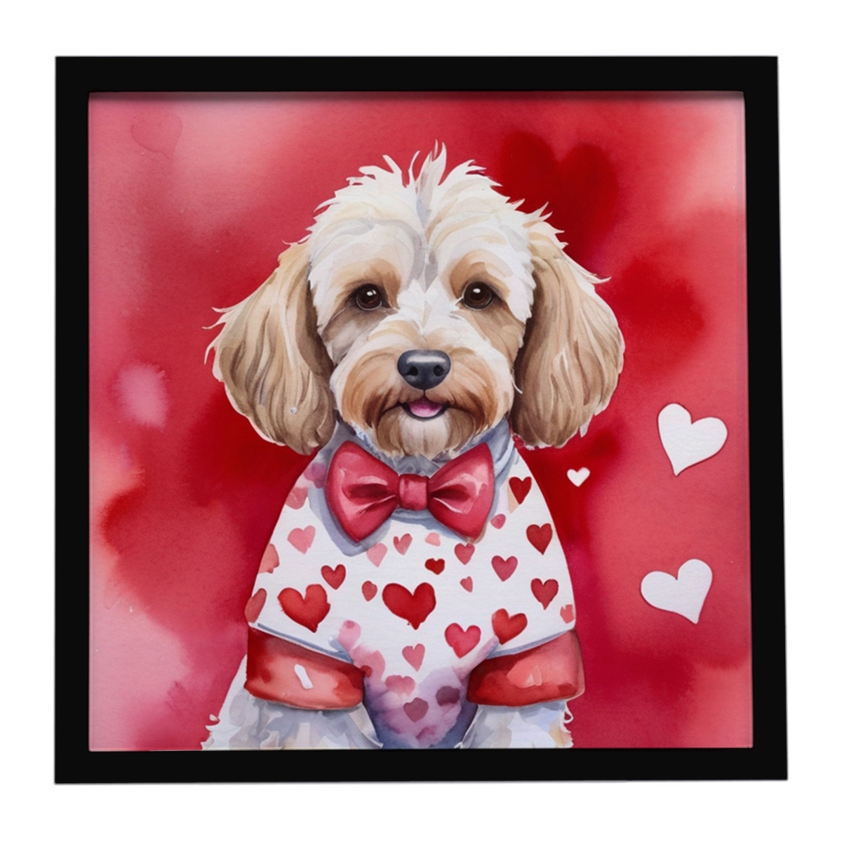 DAC5320MFP88 8 x 8 in. Cockapoo My Valentine Framed Metal Print