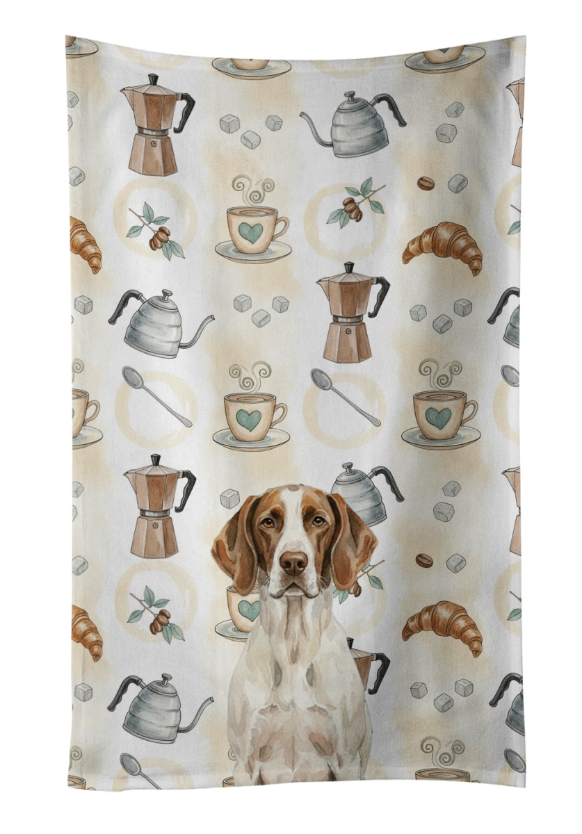 WDK7555KTWL 25 x 15 in. Liver & White Pointer Coffee Bar Kitchen Towel