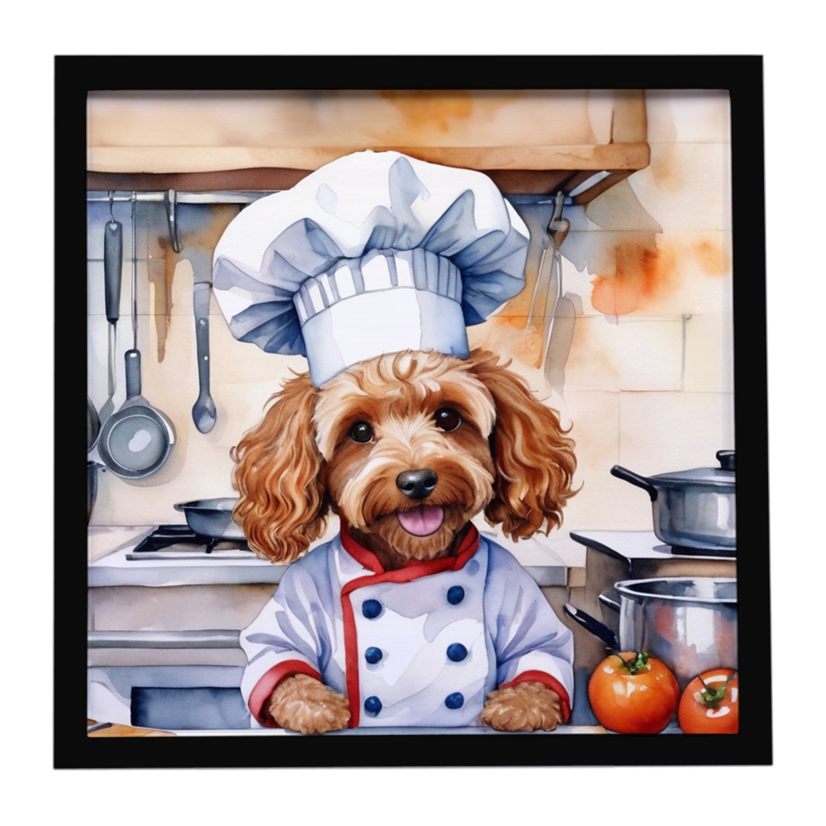 DAC6233MFP88 8 x 8 in. Cockapoo The Chef Framed Metal Print