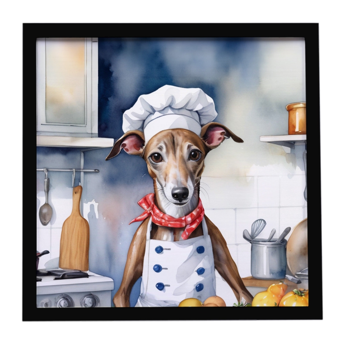 DAC6263MFP88 8 x 8 in. Greyhound The Chef Framed Metal Print