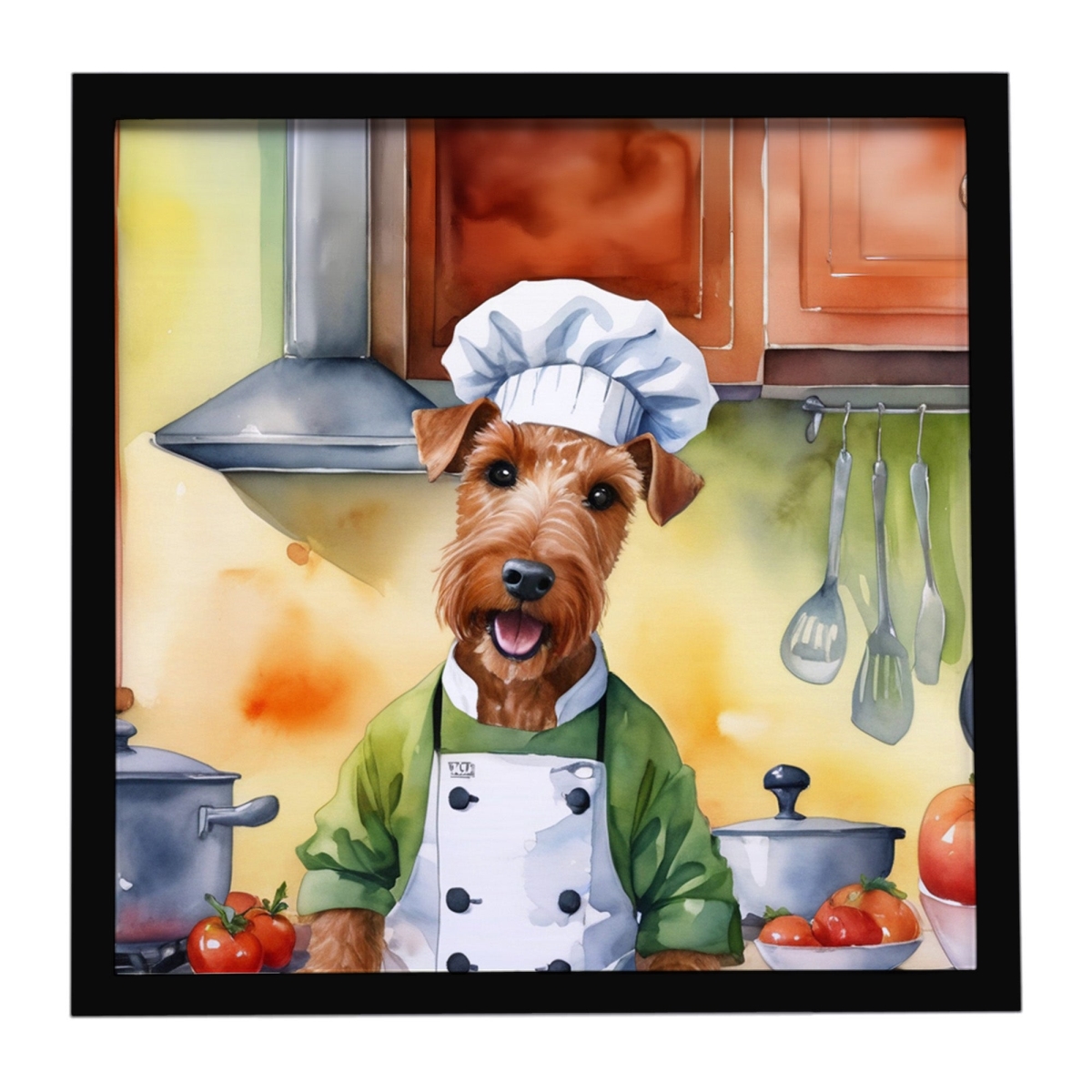 DAC6267MFP88 8 x 8 in. Irish Terrier The Chef Framed Metal Print