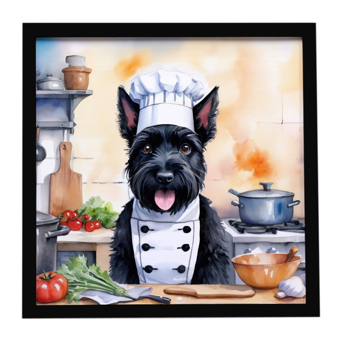 DAC6323MFP88 8 x 8 in. Scottish Terrier The Chef Framed Metal Print