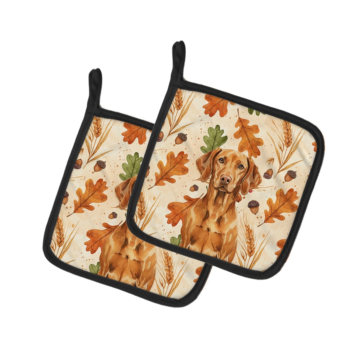 Picture of Carolines Treasures WDK8046PTHD 7.5 x 7.5 in. Vizsla Heirloom Fall Pair of Pot Holders
