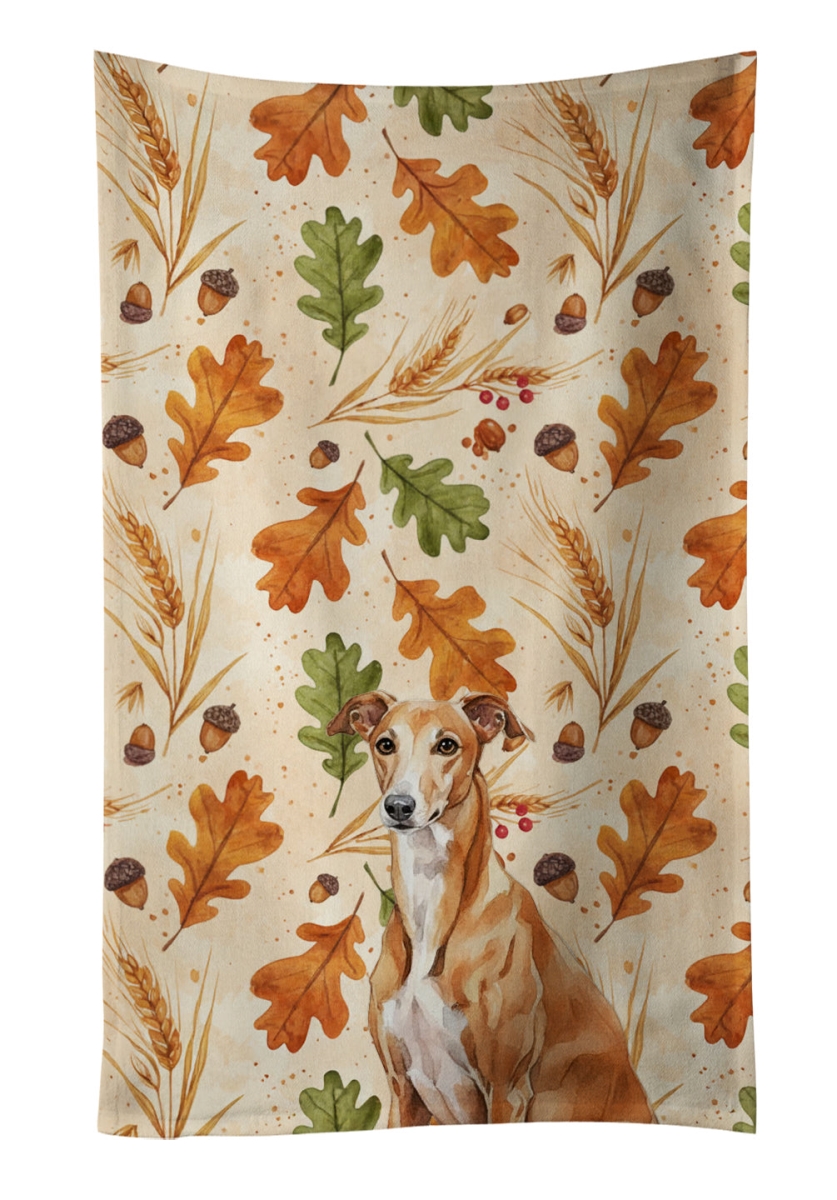 WDK7865KTWL 25 x 15 in. Red Greyhound Heirloom Fall Kitchen Towel