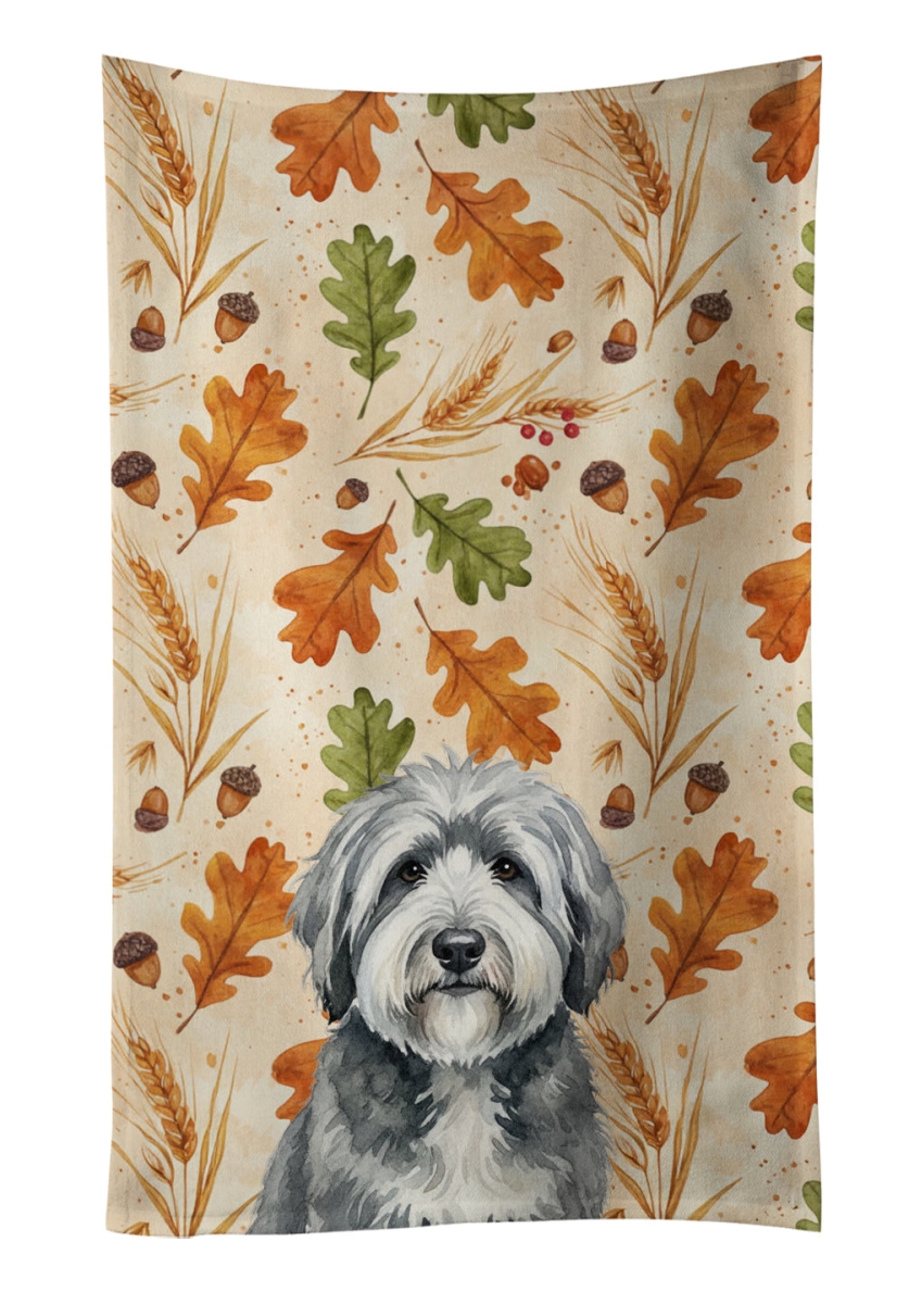 WDK7937KTWL 25 x 15 in. Gray & White Old English Sheepdog Heirloom Fall Kitchen Towel