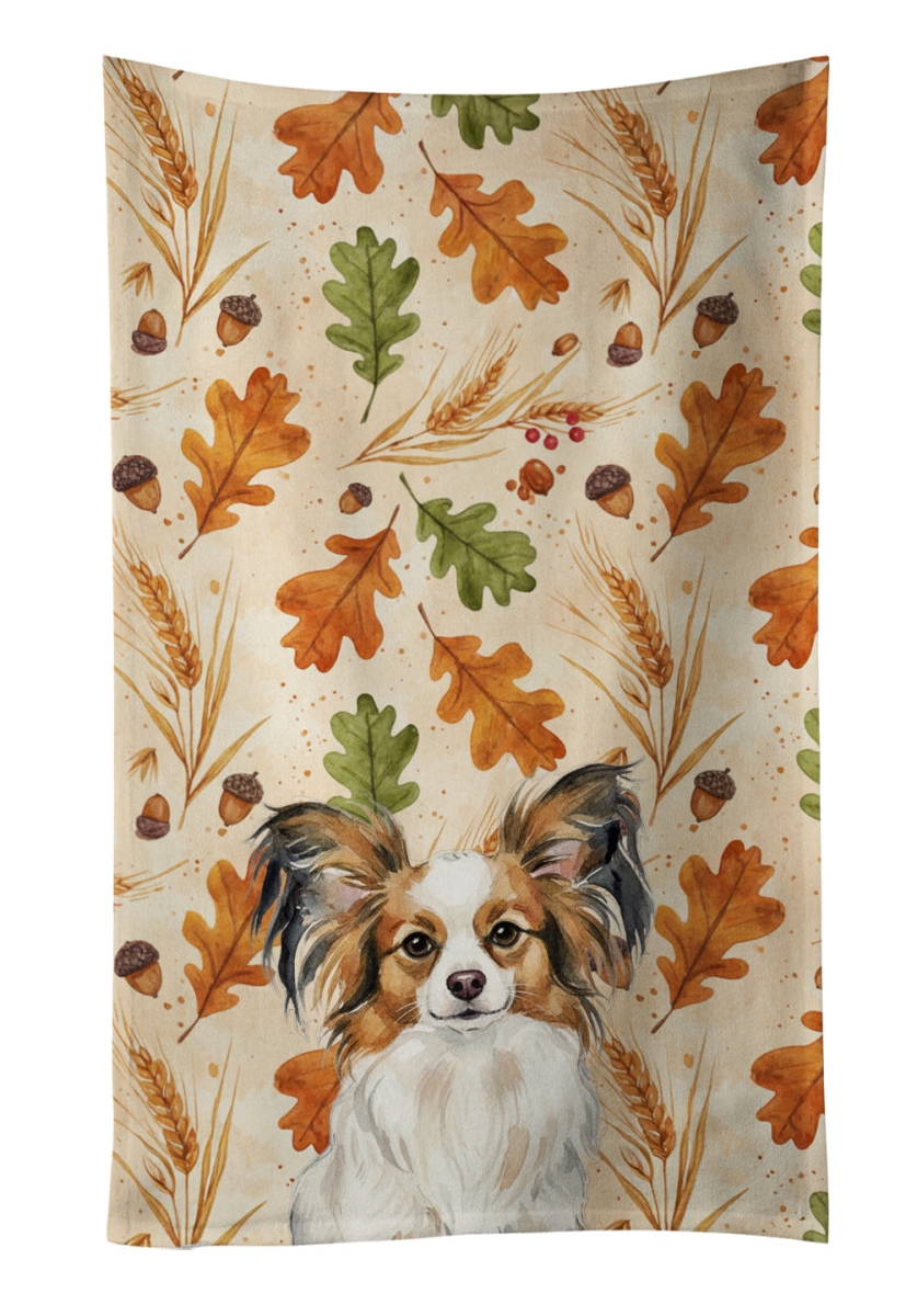 WDK7945KTWL 25 x 15 in. White with Sable Papillon Heirloom Fall Kitchen Towel
