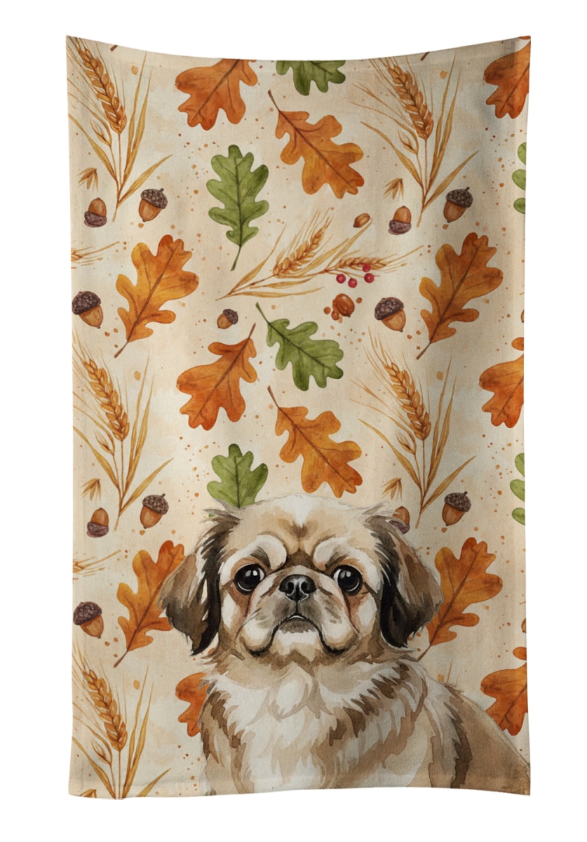 WDK7952KTWL 25 x 15 in. Sable Pekingese Heirloom Fall Kitchen Towel
