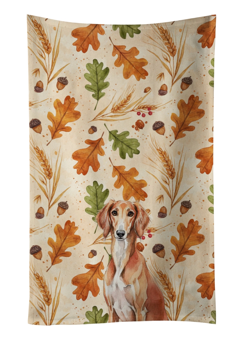WDK7997KTWL 25 x 15 in. Red Saluki Heirloom Fall Kitchen Towel