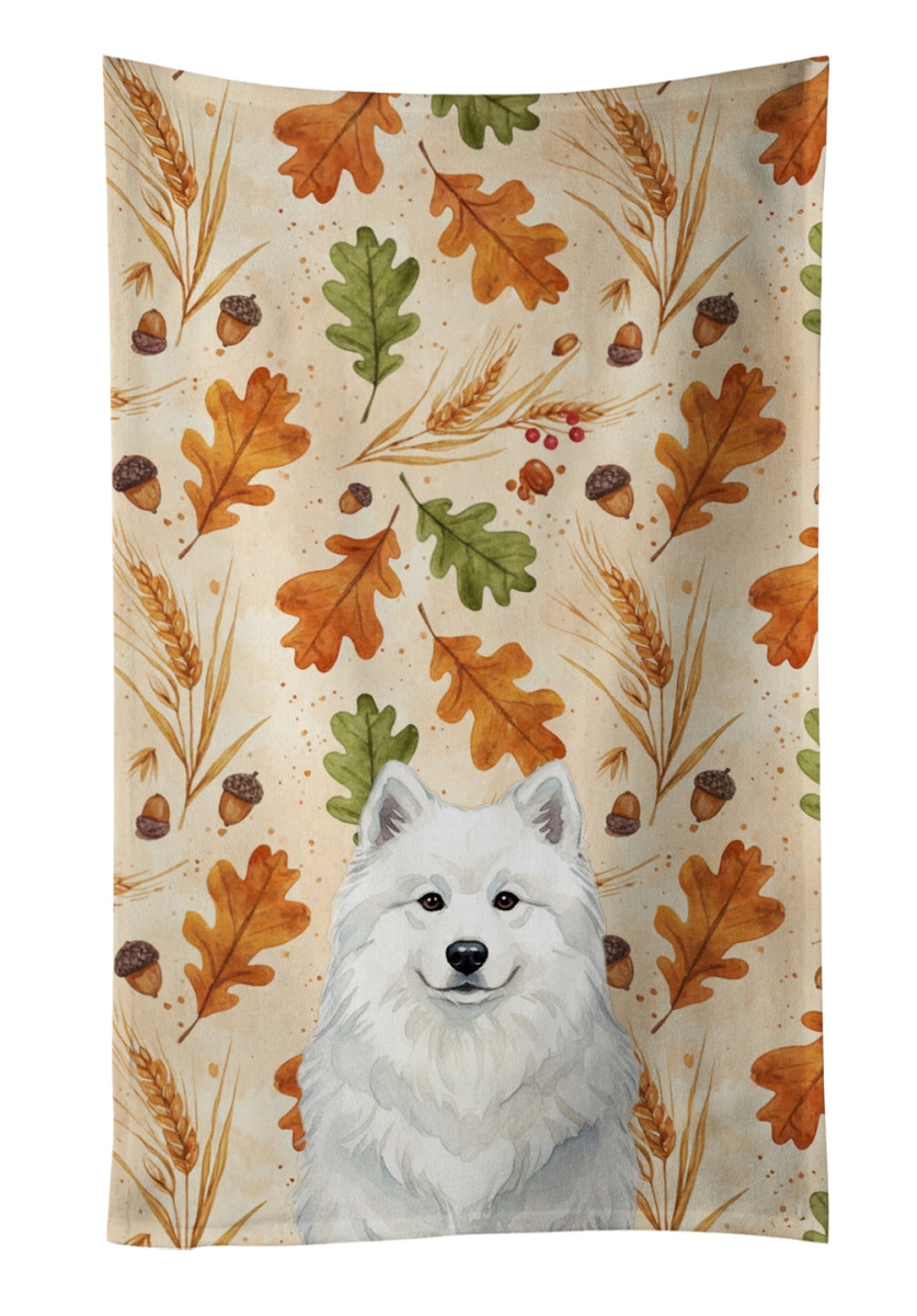 WDK7999KTWL 25 x 15 in. White Samoyed Heirloom Fall Kitchen Towel