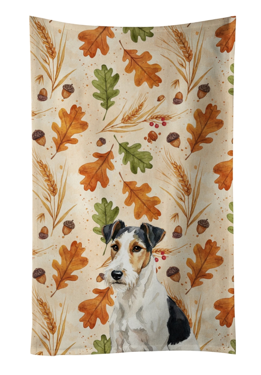 WDK8025KTWL 25 x 15 in. Smooth Fox Terrier Heirloom Fall Kitchen Towel