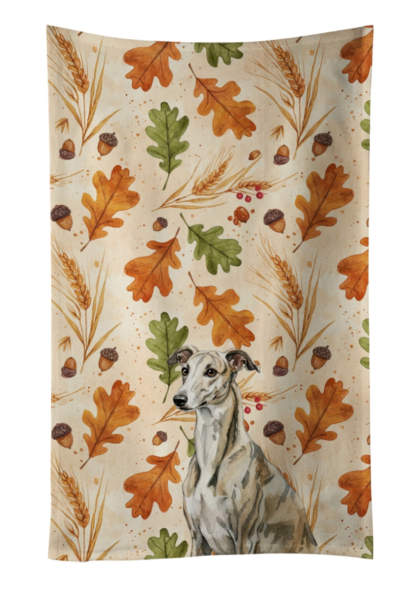 WDK8053KTWL 25 x 15 in. Brindle Whippet Heirloom Fall Kitchen Towel