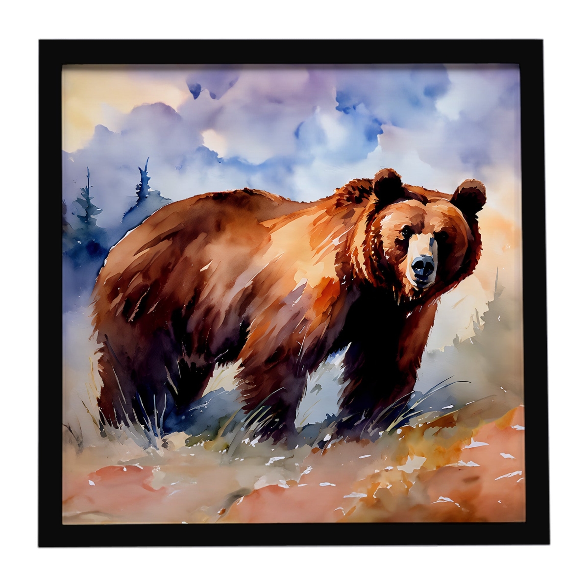 DAC2927MFP88 8 x 8 in. Grizzly Bear Framed Metal Print