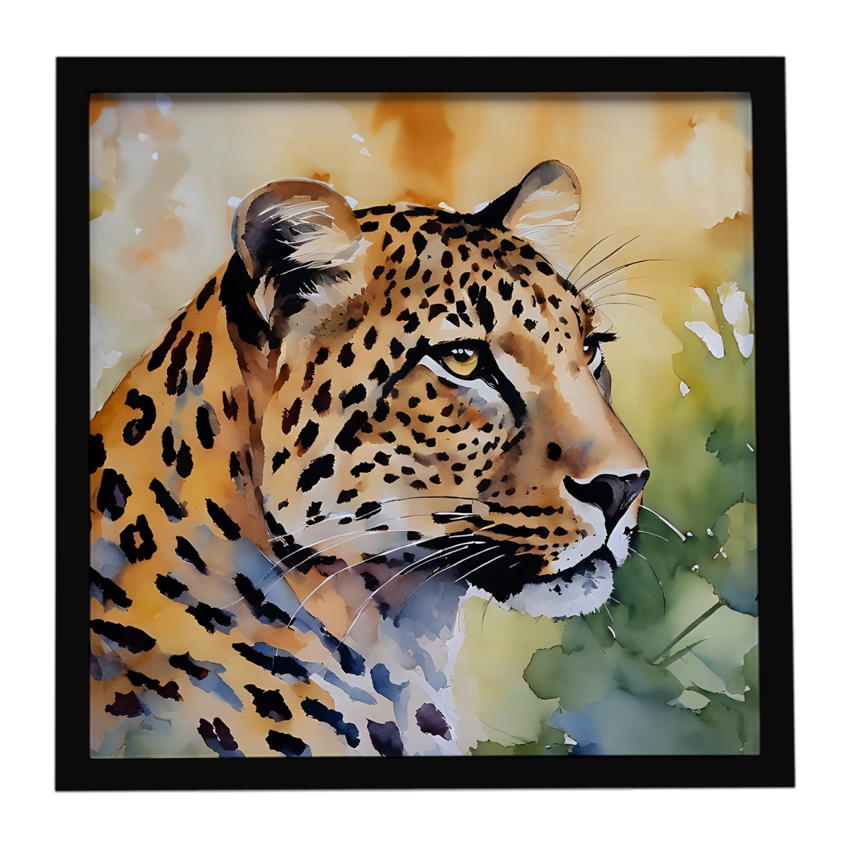DAC2944MFP88 8 x 8 in. Leopard Framed Metal Print