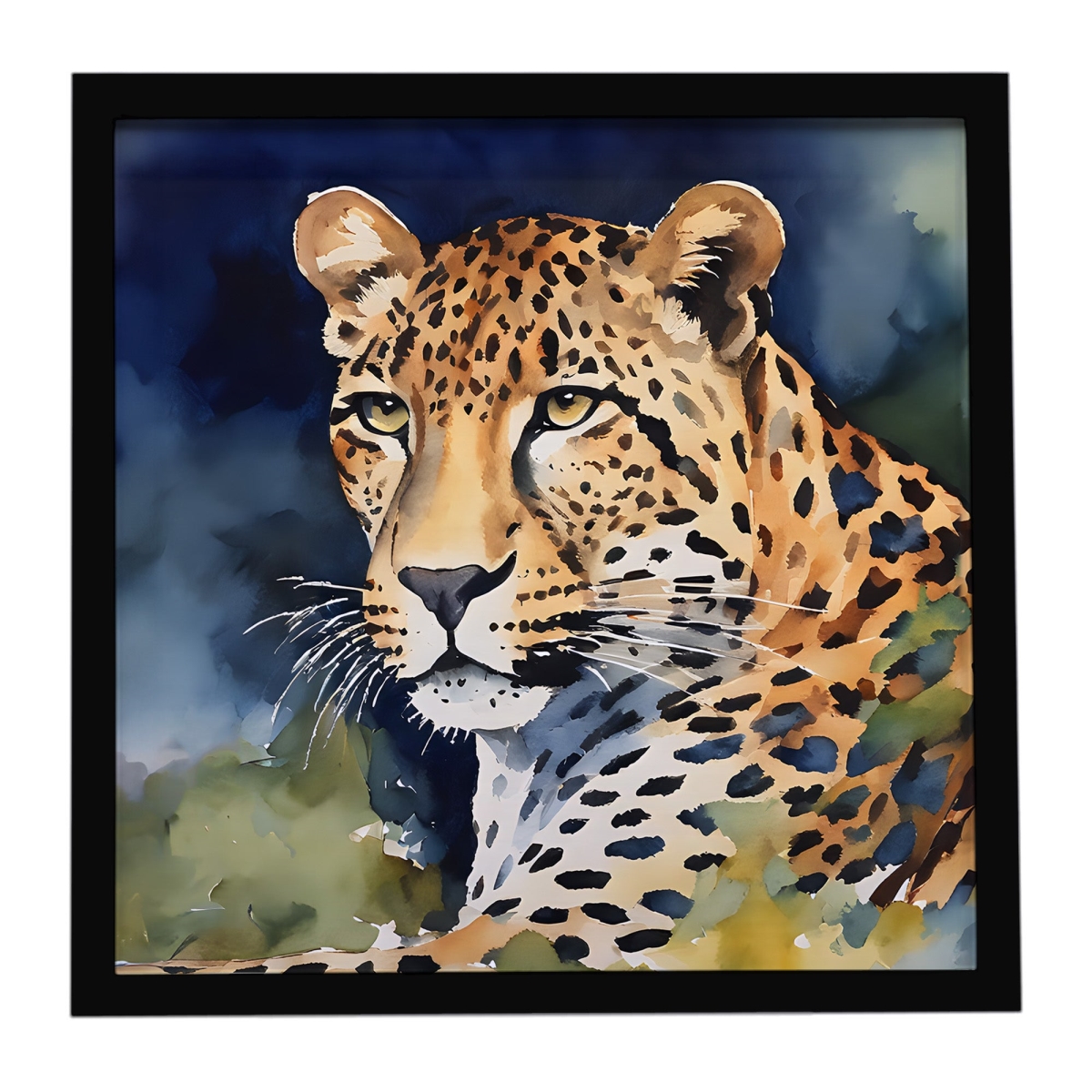 DAC2946MFP88 8 x 8 in. Leopard Framed Metal Print
