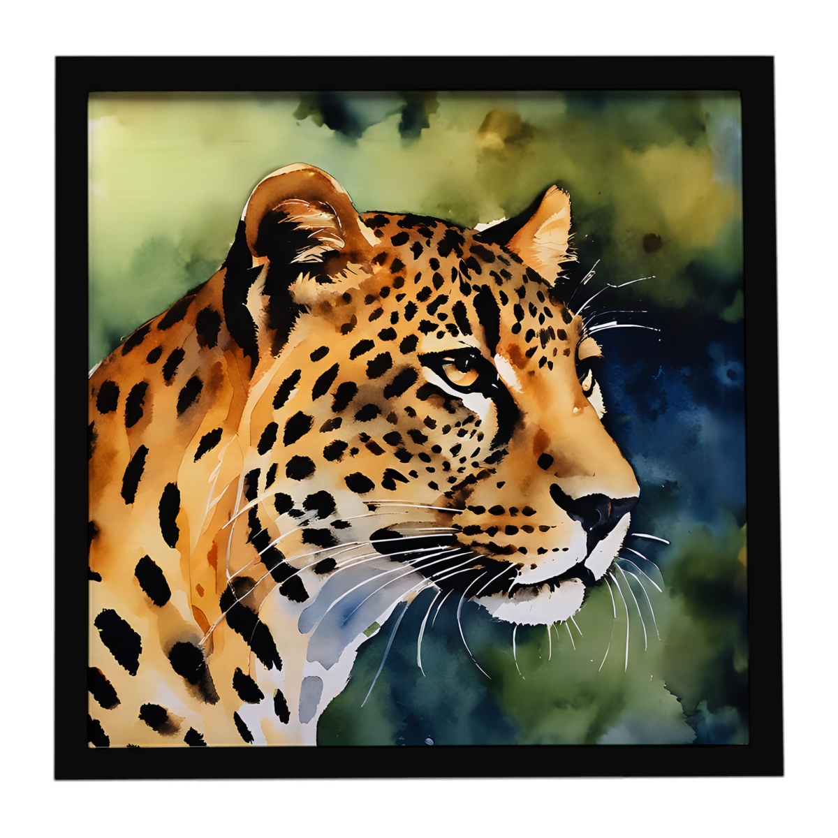 DAC2948MFP88 8 x 8 in. Leopard Framed Metal Print