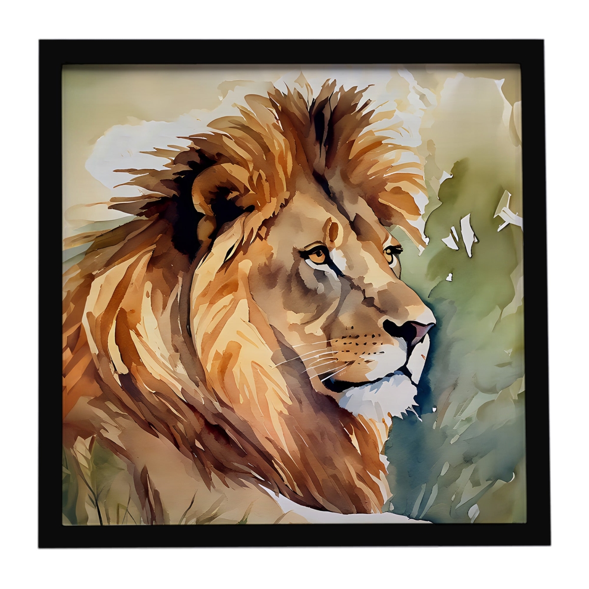 DAC2951MFP88 8 x 8 in. Lion Framed Metal Print