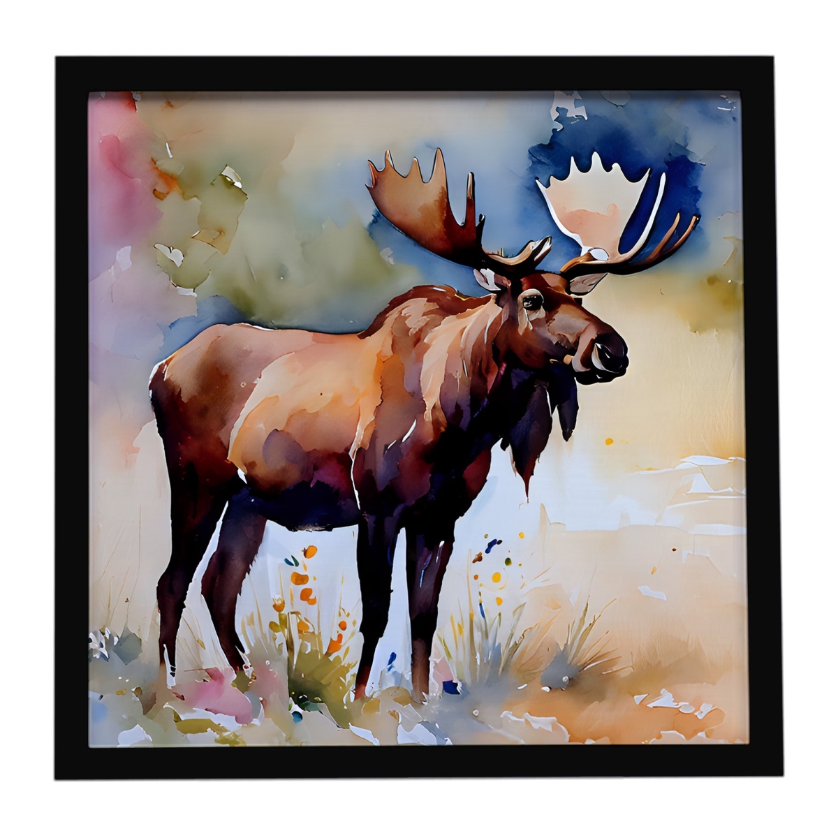 DAC2967MFP88 8 x 8 in. Moose Framed Metal Print
