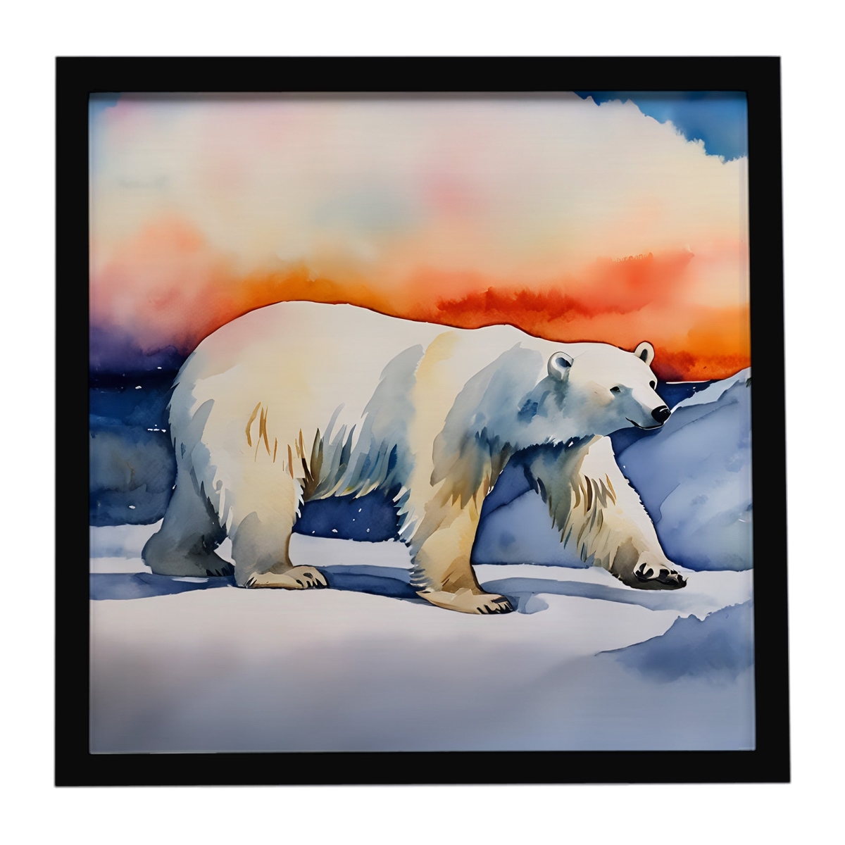 DAC2978MFP88 8 x 8 in. Polar Bear Framed Metal Print