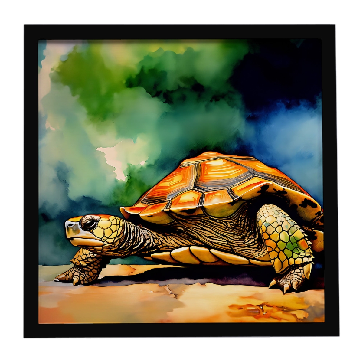 DAC2995MFP88 8 x 8 in. Turtles Tortoises Framed Metal Print