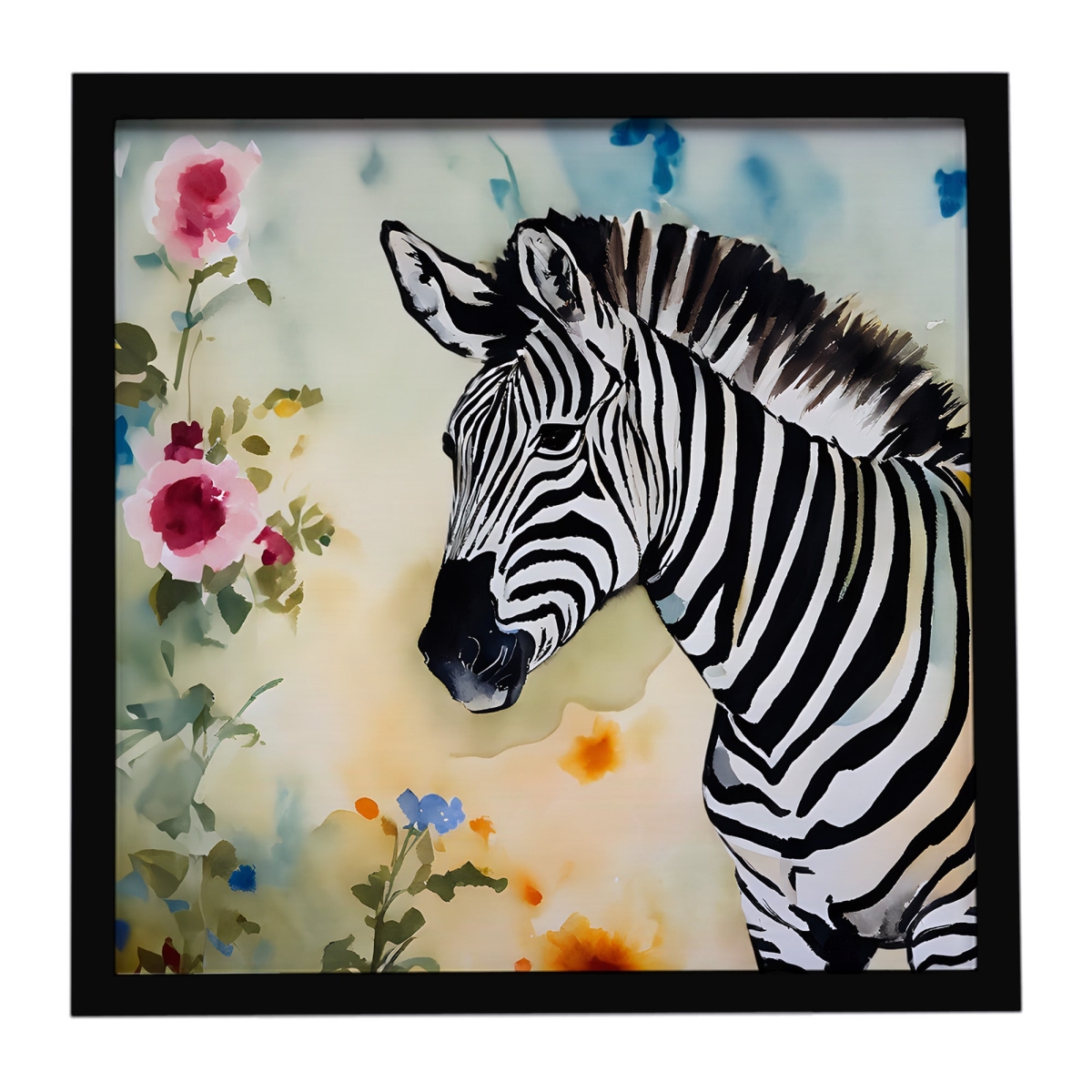 DAC3014MFP88 8 x 8 in. Zebra Framed Metal Print