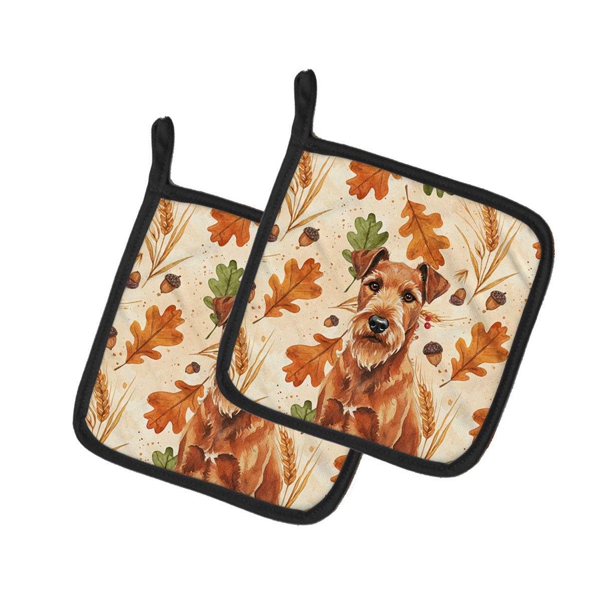 Picture of Carolines Treasures WDK7873PTHD 7.5 x 7.5 in. Irish Terrier Heirloom Fall Pair of Pot Holders