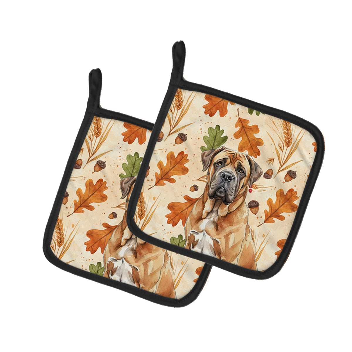 Picture of Carolines Treasures WDK7923PTHD 7.5 x 7.5 in. Neapolitan Mastiff Heirloom Fall Pair of Pot Holders