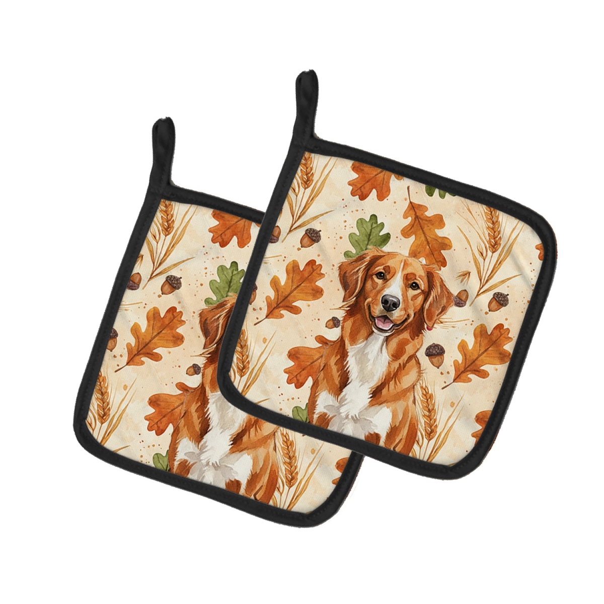 Picture of Carolines Treasures WDK7935PTHD 7.5 x 7.5 in. Orange Nova Scotia Duck Tolling Retriever Heirloom Fall Pair of Pot Holders