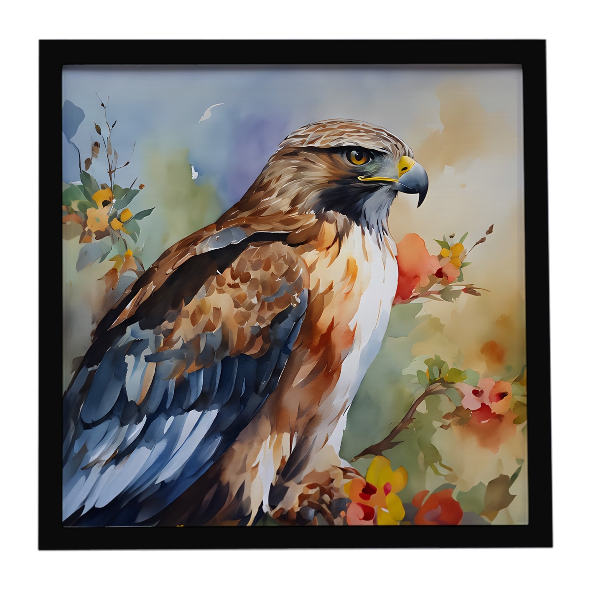 DAC3232MFP88 8 x 8 in. Hawk Framed Metal Print