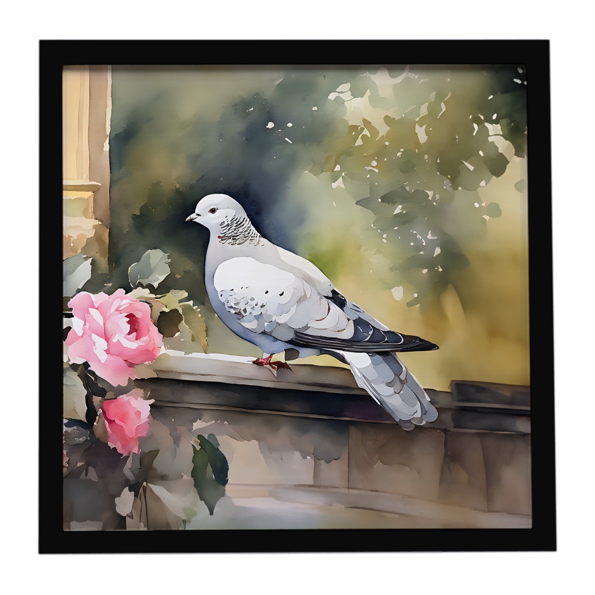 DAC3262MFP88 8 x 8 in. Pigeon Framed Metal Print
