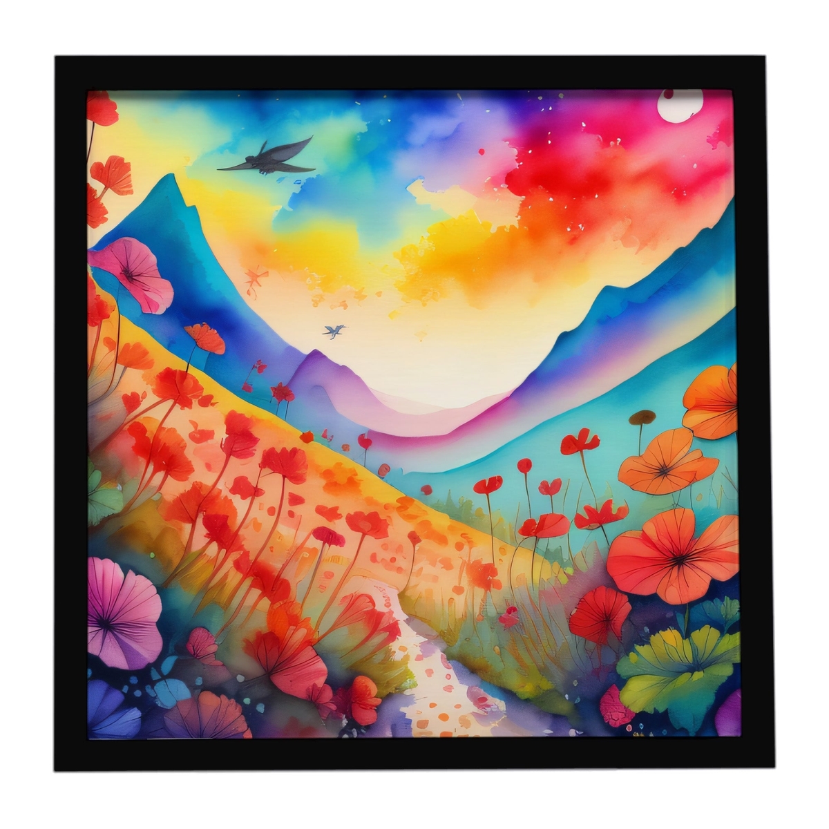 DAC1435MFP88 8 x 8 in. Geraniums in Color Framed Metal Print