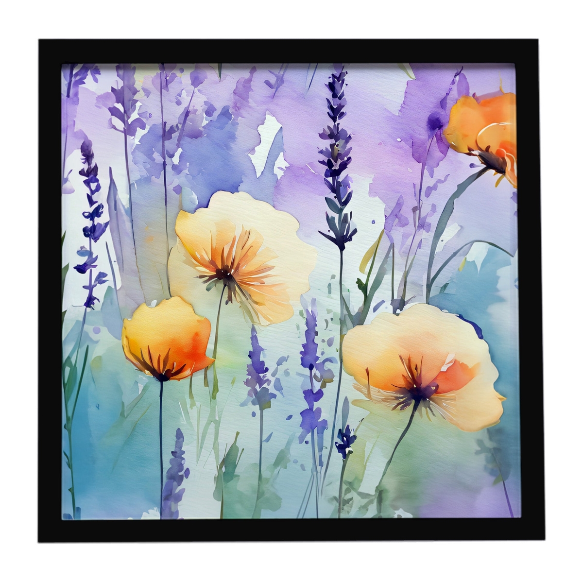 DAC1581MFP88 8 x 8 in. Lavender in Watercolor Framed Metal Print