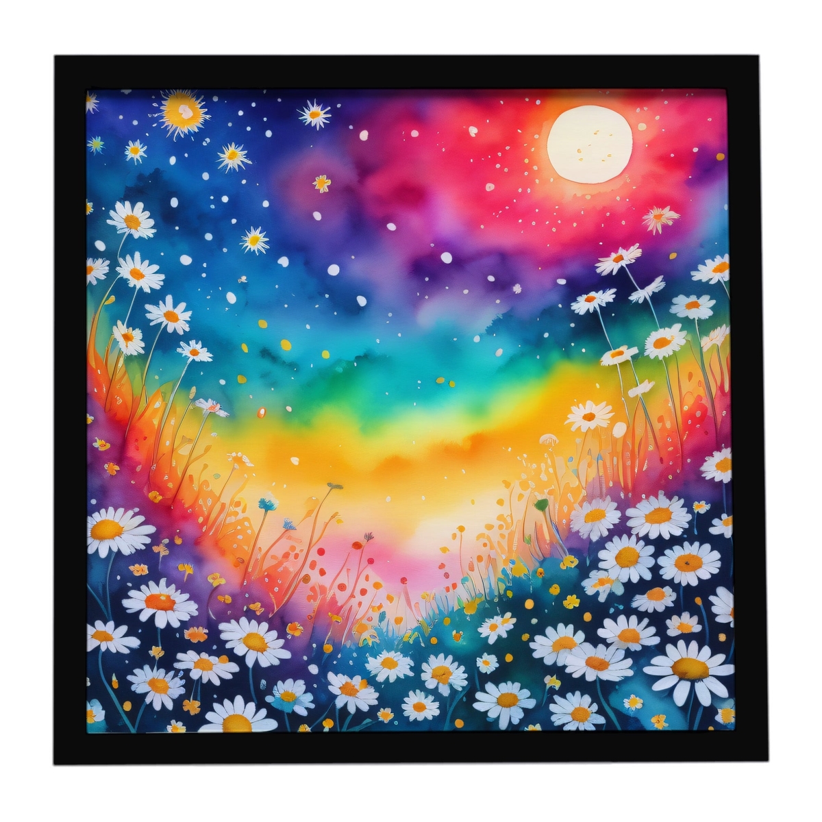 DAC1950MFP88 8 x 8 in. Colorful Daisies Framed Metal Print
