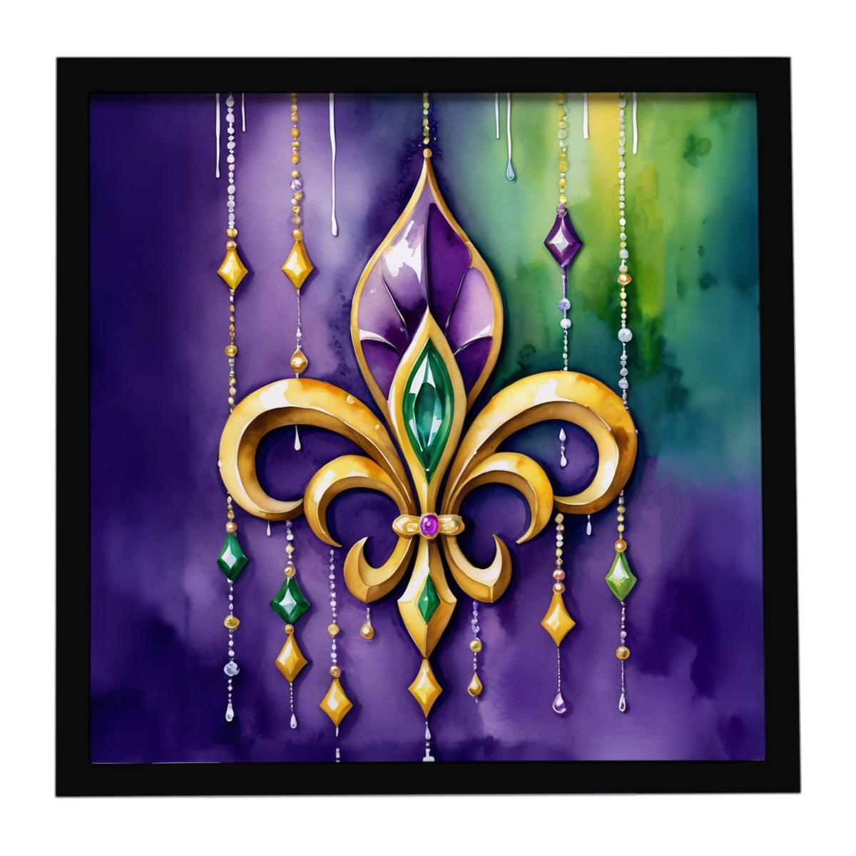 DAC5226MFP88 8 x 8 in. Fleur-de-lis Mardi Gras Framed Metal Print
