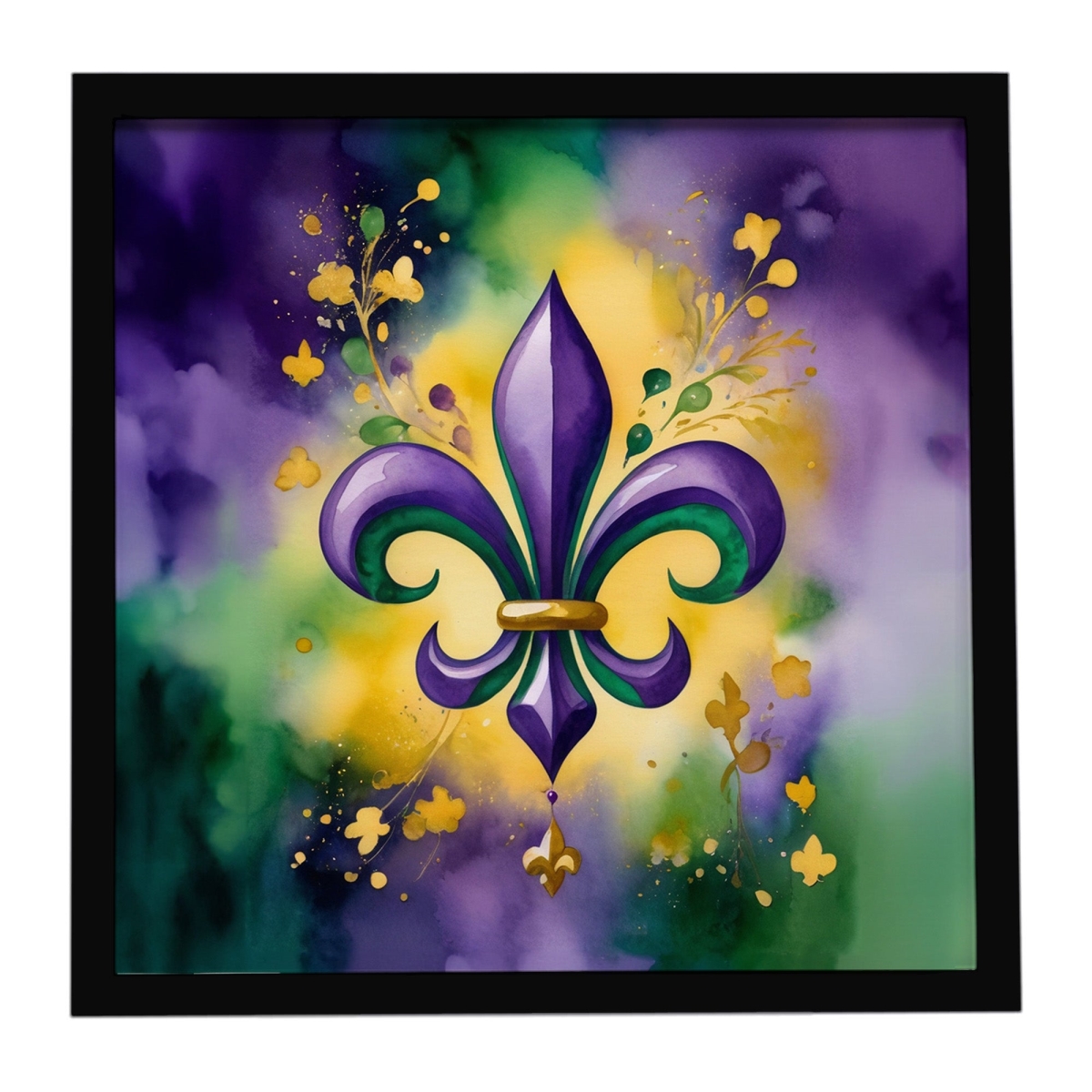 DAC5228MFP88 8 x 8 in. Fleur-de-lis Mardi Gras Framed Metal Print