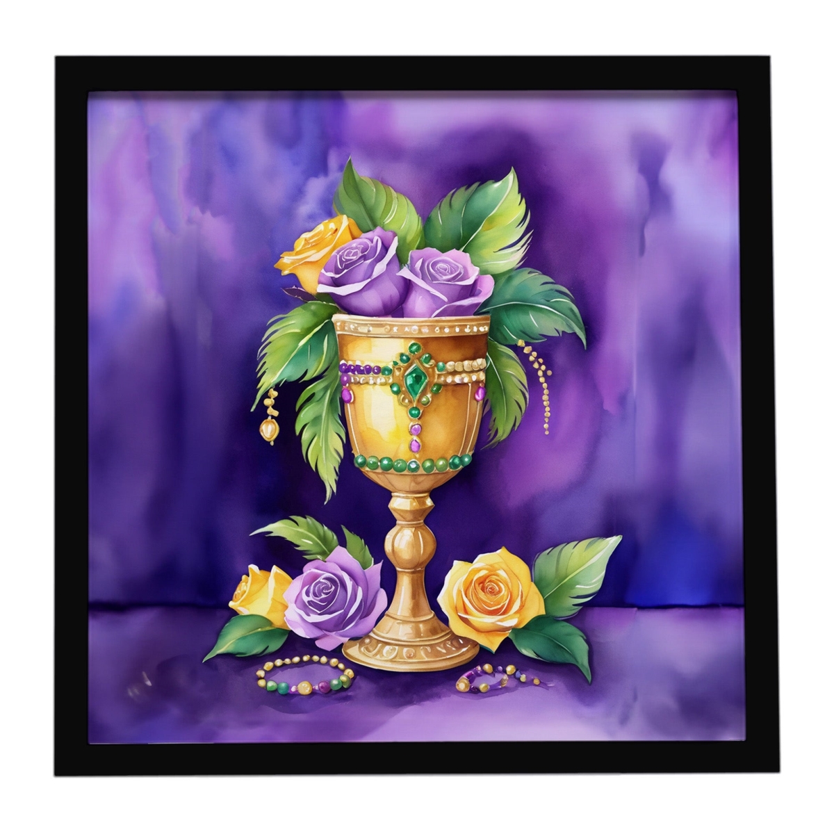 DAC5232MFP88 8 x 8 in. Goblet Mardi Gras Framed Metal Print