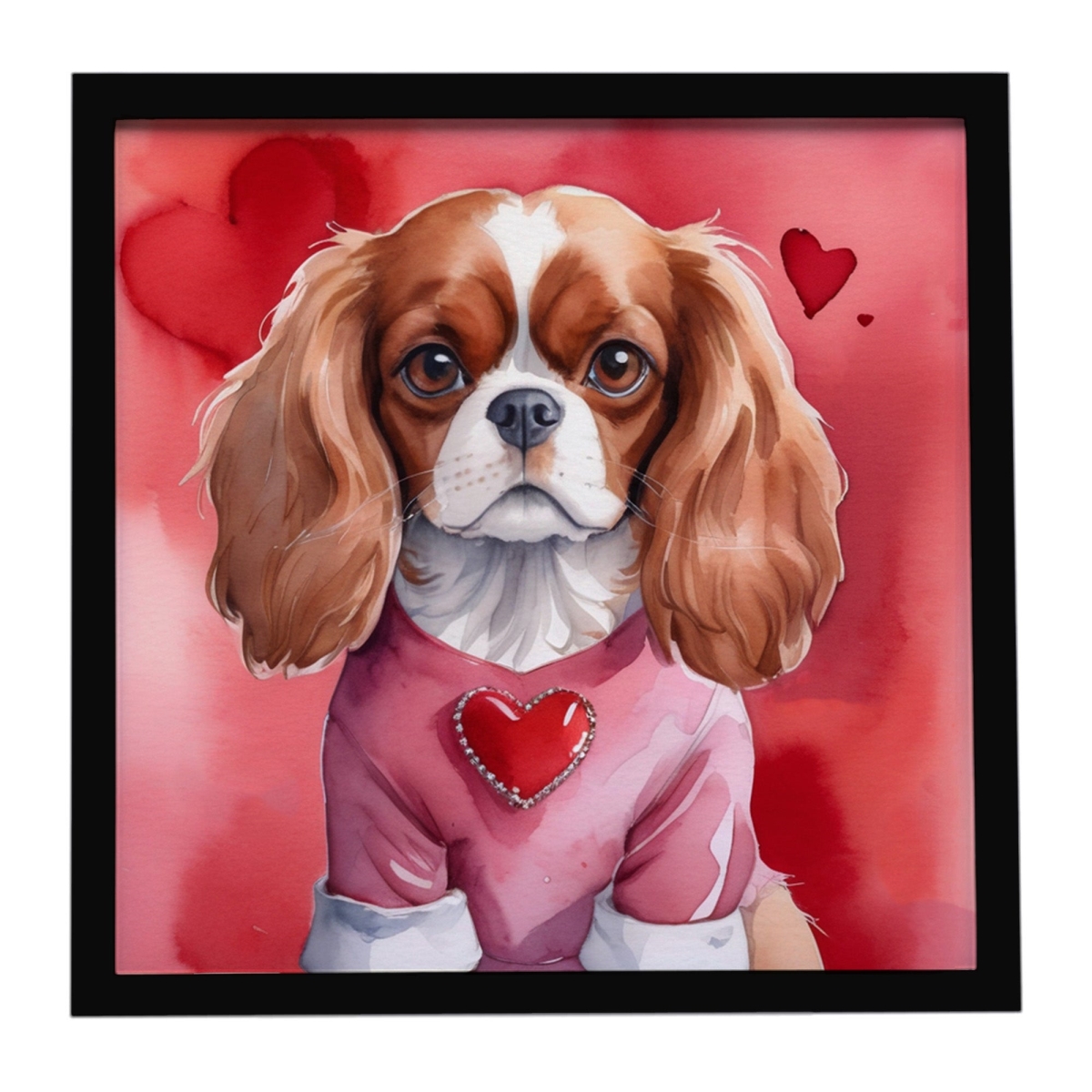 DAC5312MFP88 8 x 8 in. Cavalier Spaniel My Valentine Framed Metal Print
