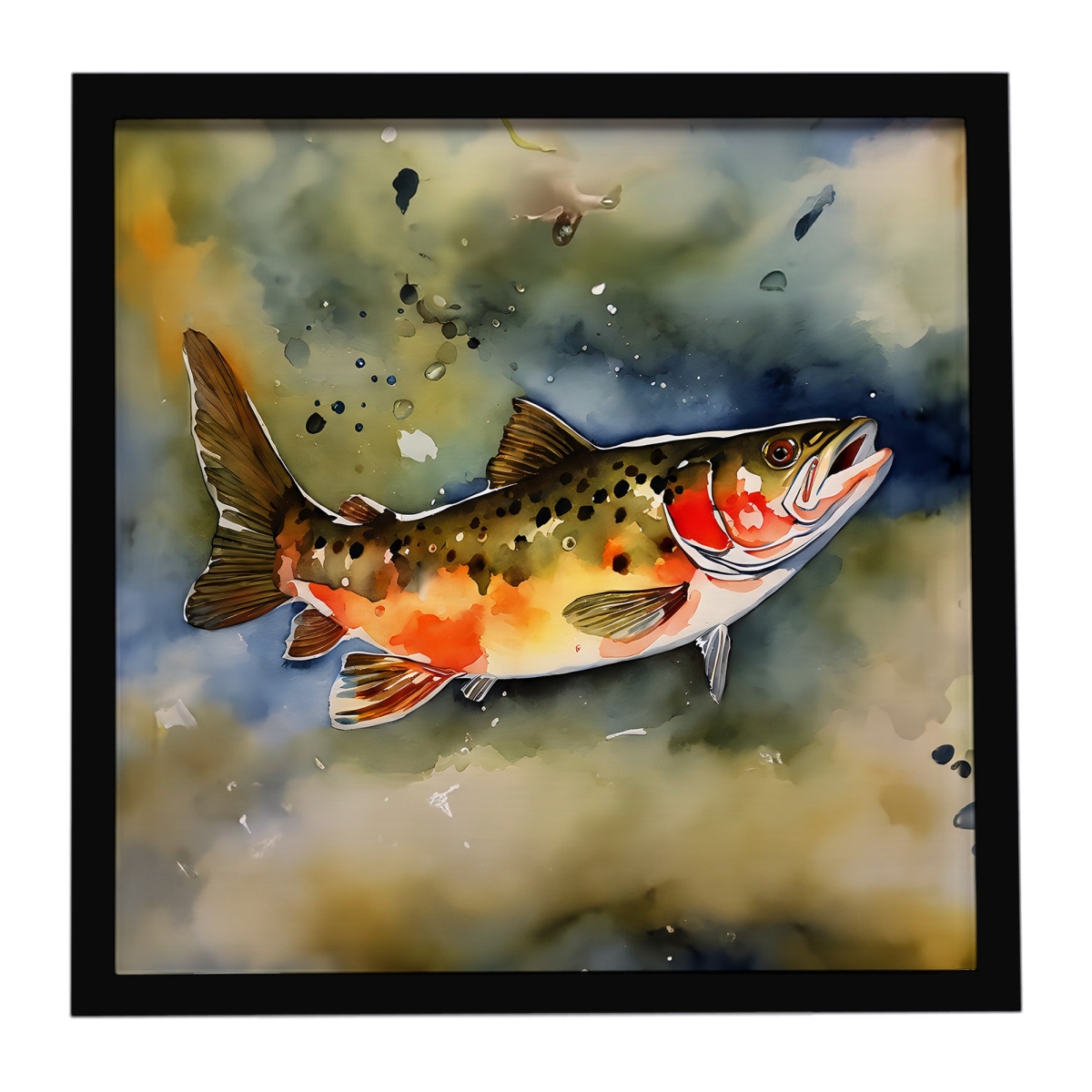 DAC2776MFP88 8 x 8 in. Brook Trout Framed Metal Print