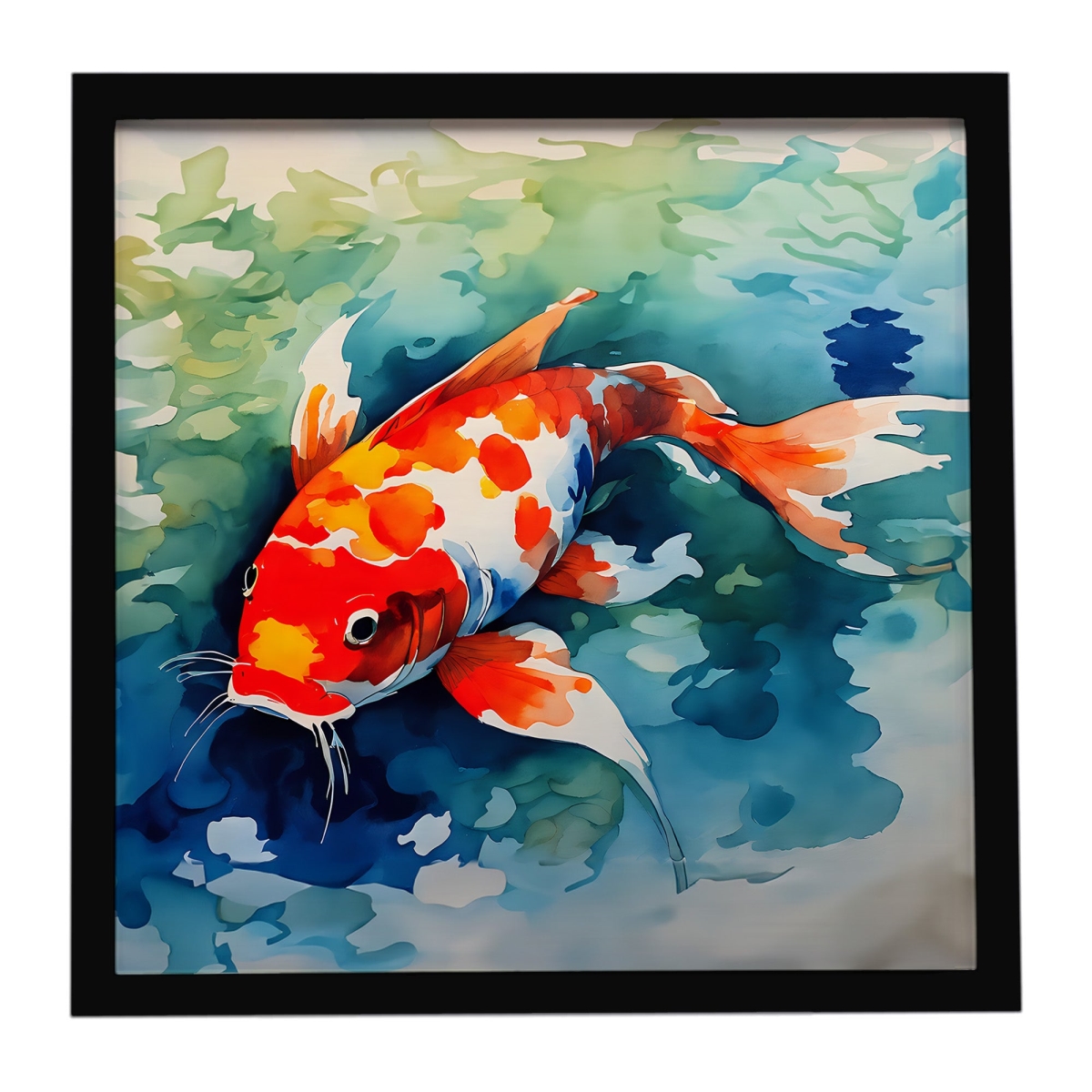 DAC2794MFP88 8 x 8 in. Koi Fish Framed Metal Print